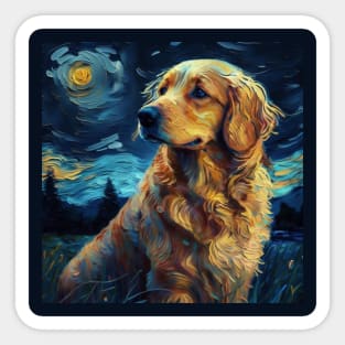 Golden Retriever Painting Sticker